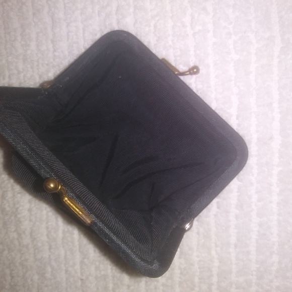 Black Silk Ruffle Dress Clutch/Crossbody Bag - Picture 8 of 8